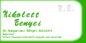 nikolett benyei business card