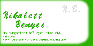 nikolett benyei business card